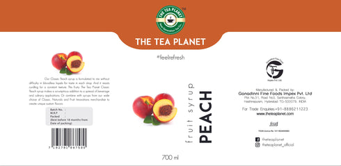 The Tea Planet Peach Syrup 700 ml